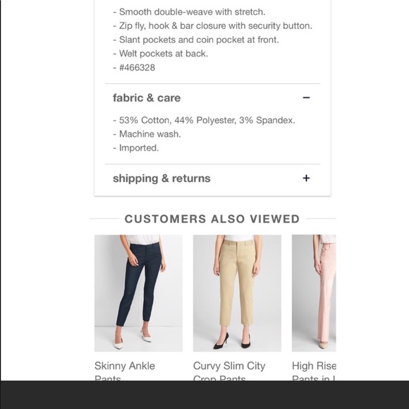 Gap Slim Crop Navy Pants - Picture 5 of 5